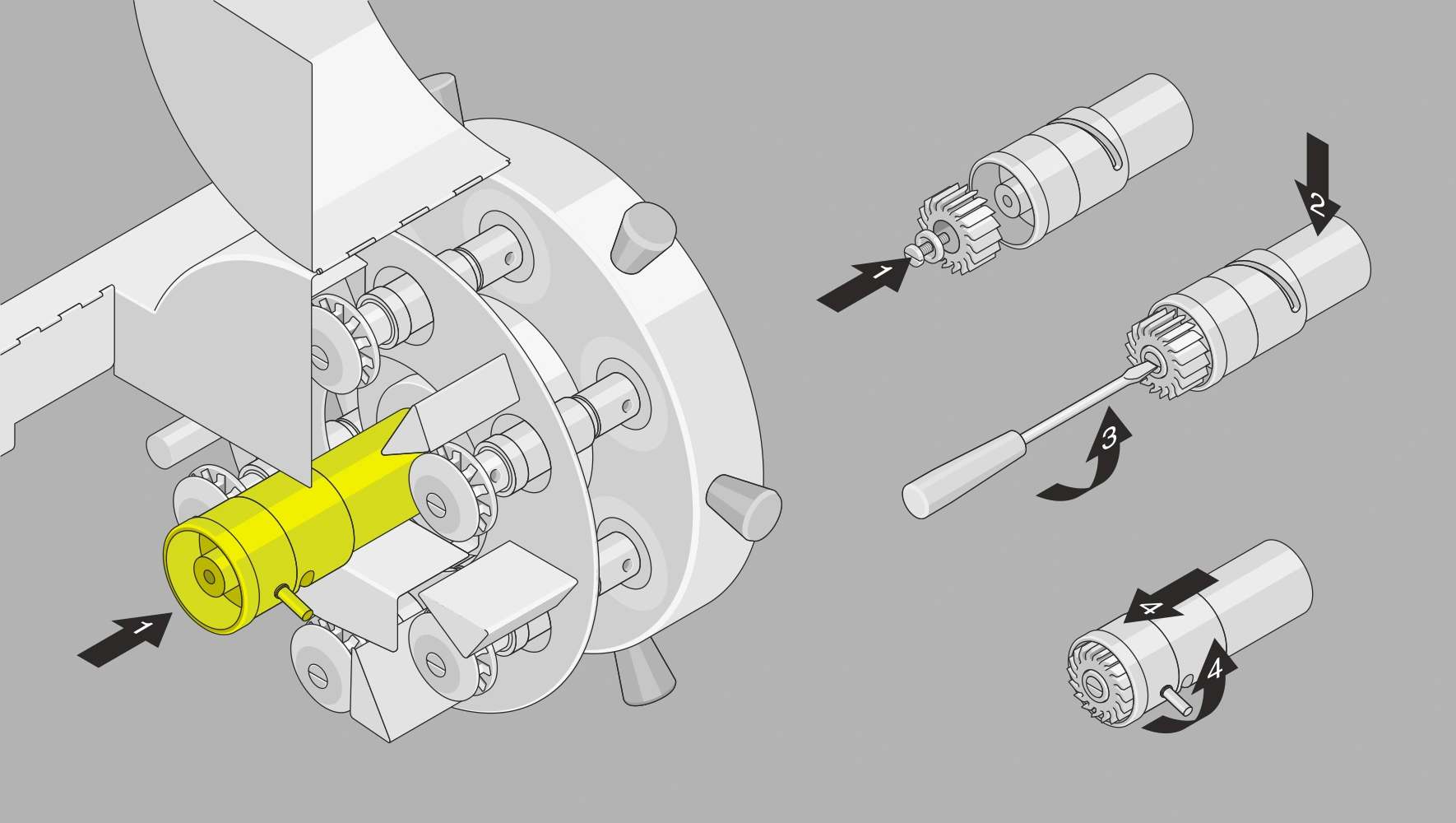 Darstellung eines Werkzeugwechsels