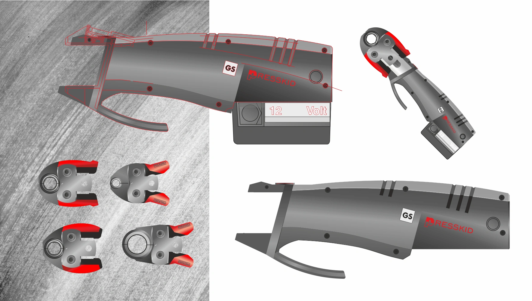 Designentwurf Fittingpresse